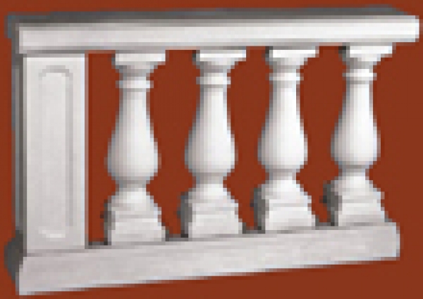 Balustradengeländer 81cm hoch - Weissbeton